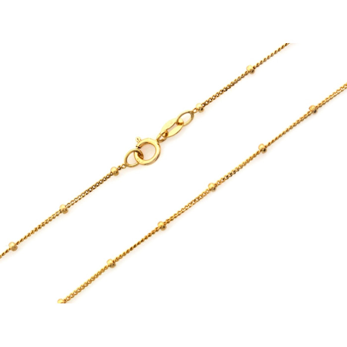 Łańcuszek złoty pancerka z kuleczkami 585