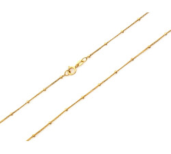 Łańcuszek złoty pancerka z kuleczkami 585