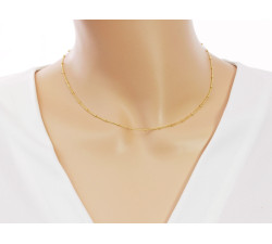 Łańcuszek złoty pancerka z kuleczkami 585