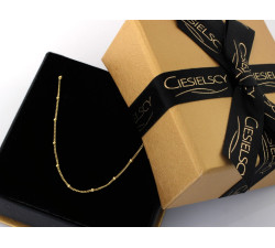 Łańcuszek złoty pancerka z kuleczkami 585