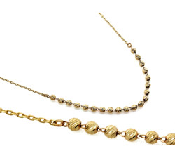 Złoty naszyjnik z kuleczkami, 9k