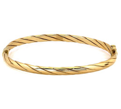 Złota bransoleta sztywna bangle