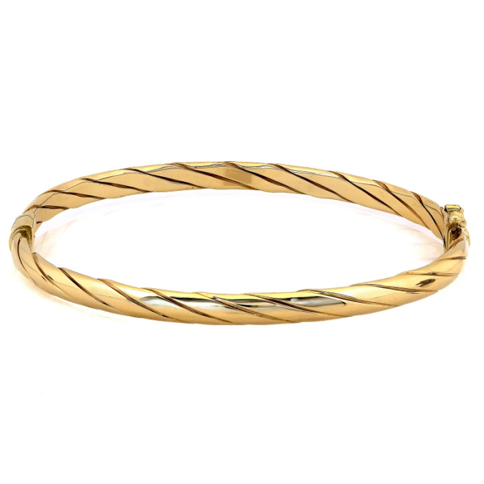 Złota bransoleta sztywna bangle