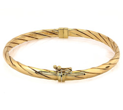 Złota bransoleta sztywna bangle