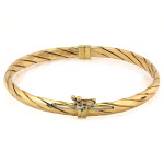 Złota bransoleta sztywna bangle