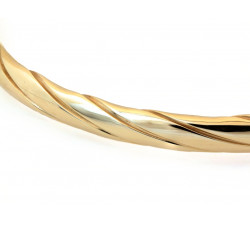 Złota bransoleta sztywna bangle