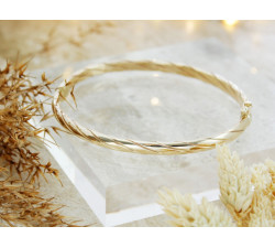 Złota bransoleta sztywna bangle