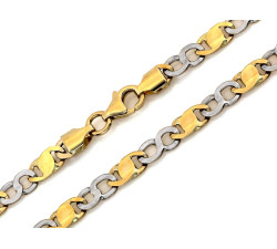 Złoty łańcuszek unisex z żółtego i białego złota.