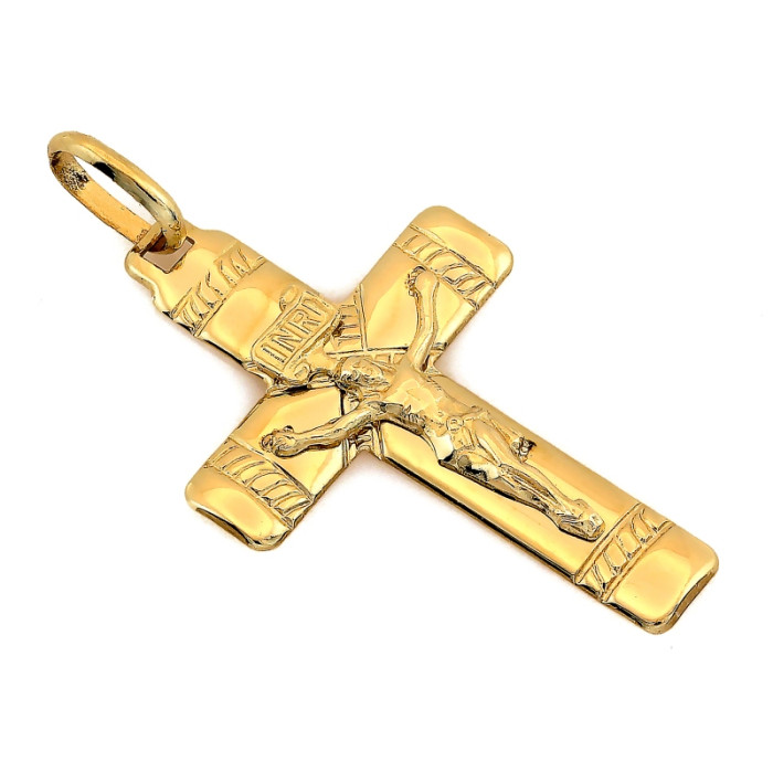 Złota przywieszka z krzyżykiem na łańcuszek 14k