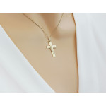 Złota przywieszka z krzyżykiem na łańcuszek 14k