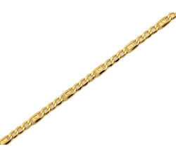 Złota bransoletka Figaro 18cm, 4.8mm