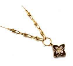 Złoty naszyjnik z kamieniami syntetycznymi