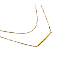 Złoty naszyjnik z regulacją i dwoma rzędami