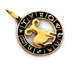 Złota przywieszka zodiakalna, elegancka forma