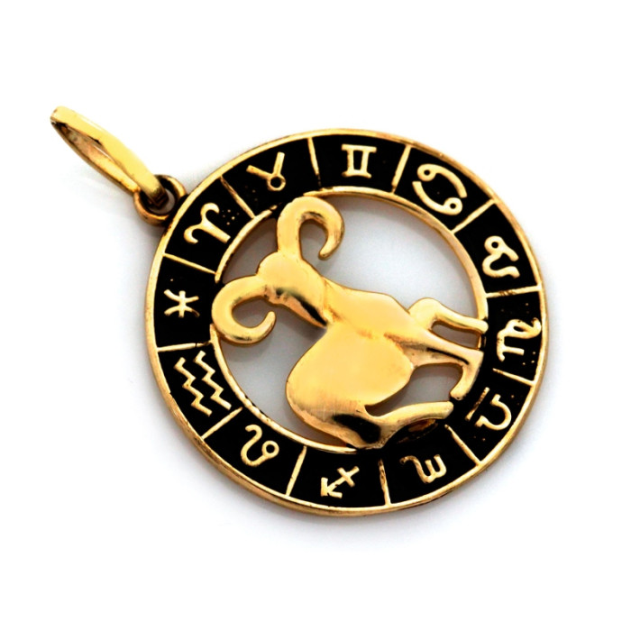 Złota przywieszka zodiakalna, elegancka forma