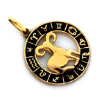 Złota przywieszka zodiakalna, elegancka forma