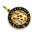 Złota przywieszka z symbolem zodiaku na prezent