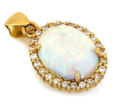 Złota przywieszka z opalem - elegancka 14k