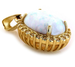 Złota przywieszka z opalem - elegancka 14k