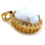 Złota przywieszka z opalem - elegancka 14k