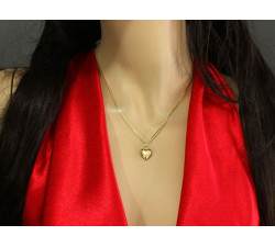 Złota przywieszka serce 585 z motywem miłości