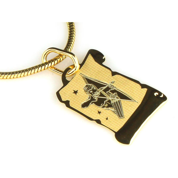 Złota przywieszka z motywem zodiaku, 15mm