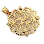 Złota przywieszka ażurowa z kulkami