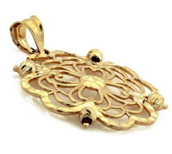 Złota przywieszka ażurowa z kulkami