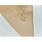 Złota przywieszka ażurowa z kulkami