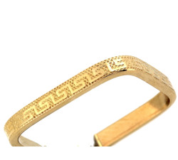 Złote kolczyki koła, kwadratowe