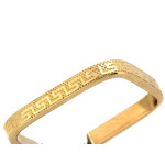 Złote kolczyki koła, kwadratowe