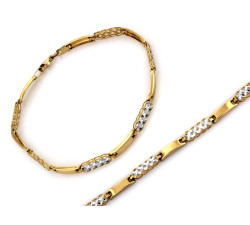 Złota bransoletka 375/9k, diamentowana powierzchnia