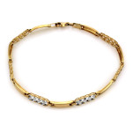 Złota bransoletka 375/9k, diamentowana powierzchnia