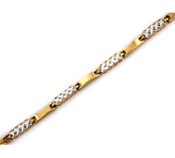Złota bransoletka 375/9k, diamentowana powierzchnia