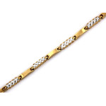 Złota bransoletka 375/9k, diamentowana powierzchnia