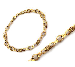 Ażurowa bransoletka 375, z żółtego złota, długość 19 cm