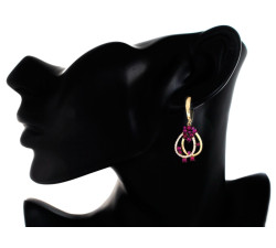 Złoty komplet z kolczykami i zawieszką z cyrkoniami