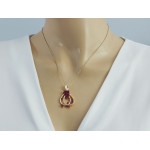 Złoty komplet z kolczykami i zawieszką z cyrkoniami