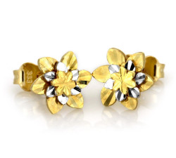 Złote kolczyki kwiaty, próba 375/9k, na prezent