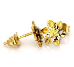 Złote kolczyki kwiaty, próba 375/9k, na prezent