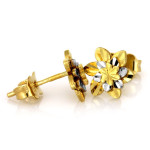 Złote kolczyki kwiaty, próba 375/9k, na prezent