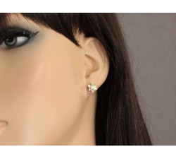 Złote kolczyki kwiaty, próba 375/9k, na prezent