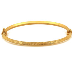 Złota bransoletka, błyszcząca, grecki wzór