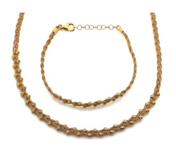 Złoty komplet biżuterii 585/14k naszyjnik + bransoletka