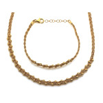 Złoty komplet biżuterii 585/14k naszyjnik + bransoletka