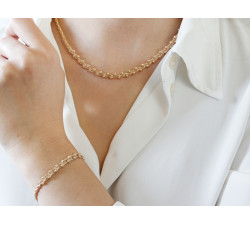 Złoty komplet biżuterii 585/14k naszyjnik + bransoletka