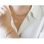 Złoty komplet biżuterii 585/14k naszyjnik + bransoletka