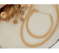 Złoty komplet biżuterii 585/14k naszyjnik + bransoletka