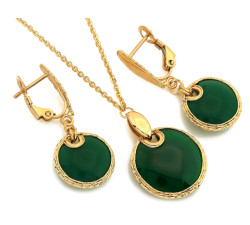 Złoty komplet biżuterii 585 z cyrkoniami