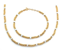 Złoty komplet biżuterii z opalem - elegancki na prezent